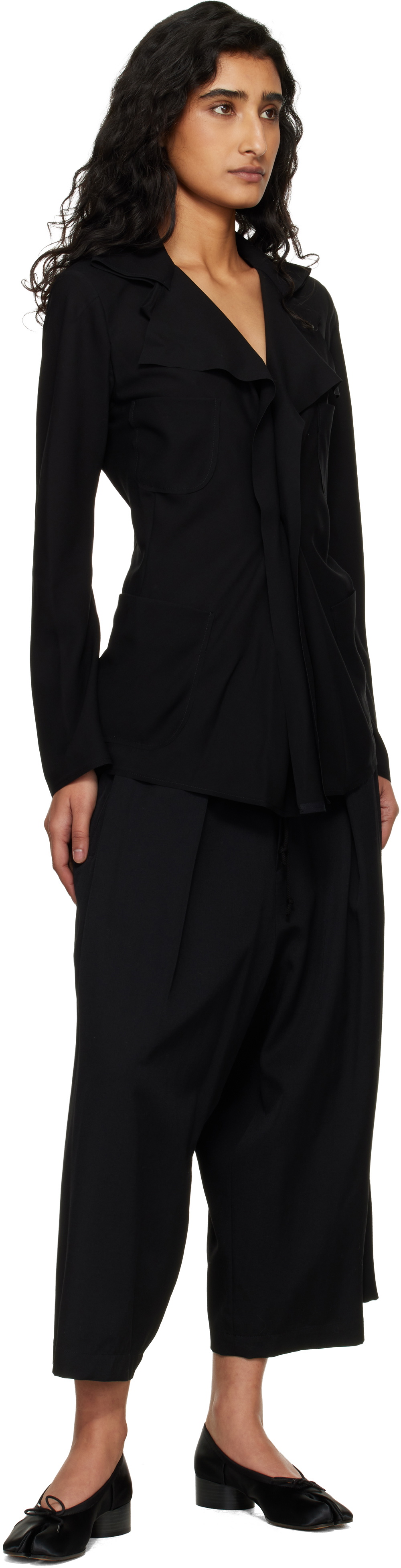 Junya Watanabe Black Georgette Blazer