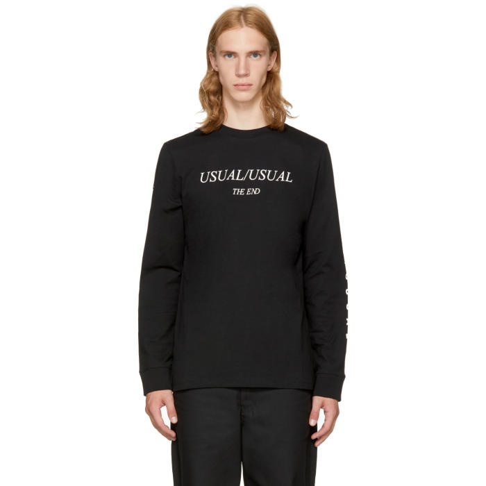 Photo: McQ Alexander McQueen Black Long Sleeve Usual-Usual T-Shirt 