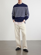 Noah - Striped Cotton-Jersey T-Shirt - Blue