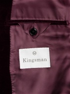 Kingsman - Double-Breasted Cotton-Velvet Tuxedo Jacket - Burgundy