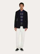 Ferragamo Mens Single breasted jersey blazer in Black