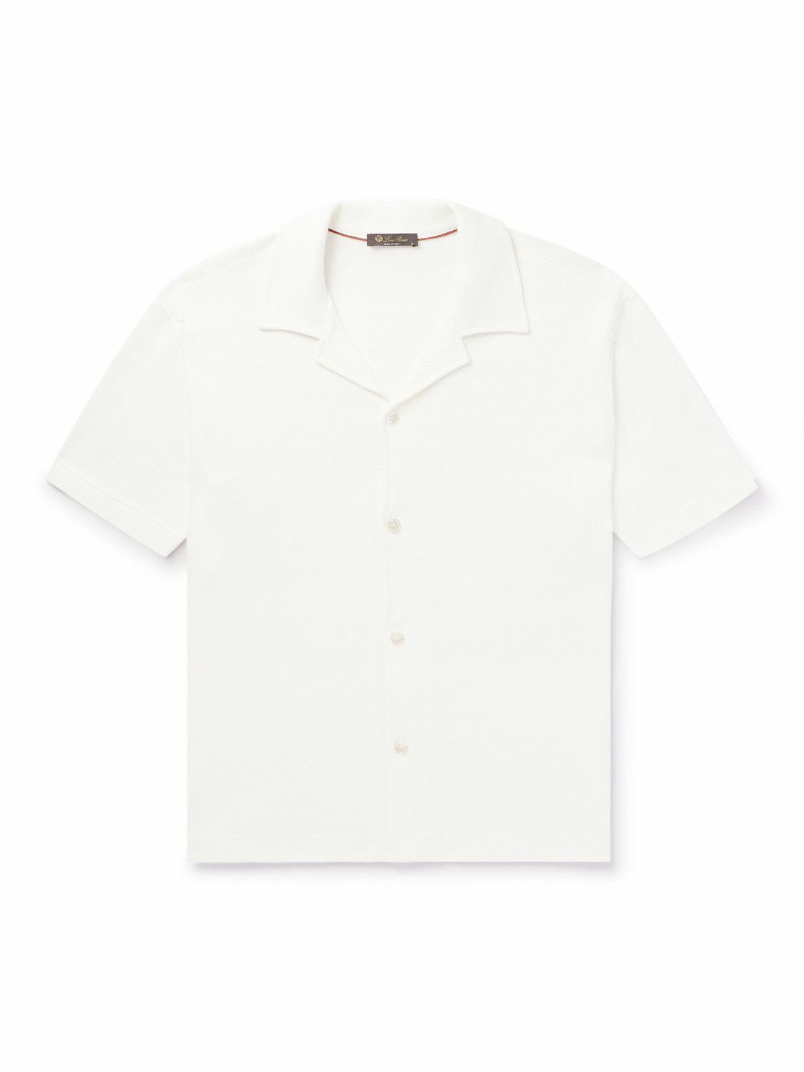 Loro Piana - Camp-Collar Cotton and Silk-Blend Shirt - White Loro