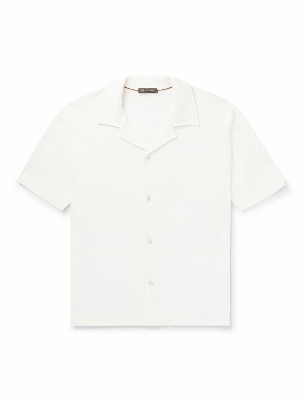 Photo: Loro Piana - Camp-Collar Cotton and Silk-Blend Shirt - White