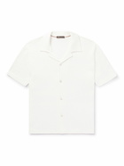 Loro Piana - Camp-Collar Cotton and Silk-Blend Shirt - White