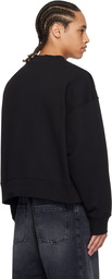 Palm Angels Black Flame Logo Crewneck Sweatshirt