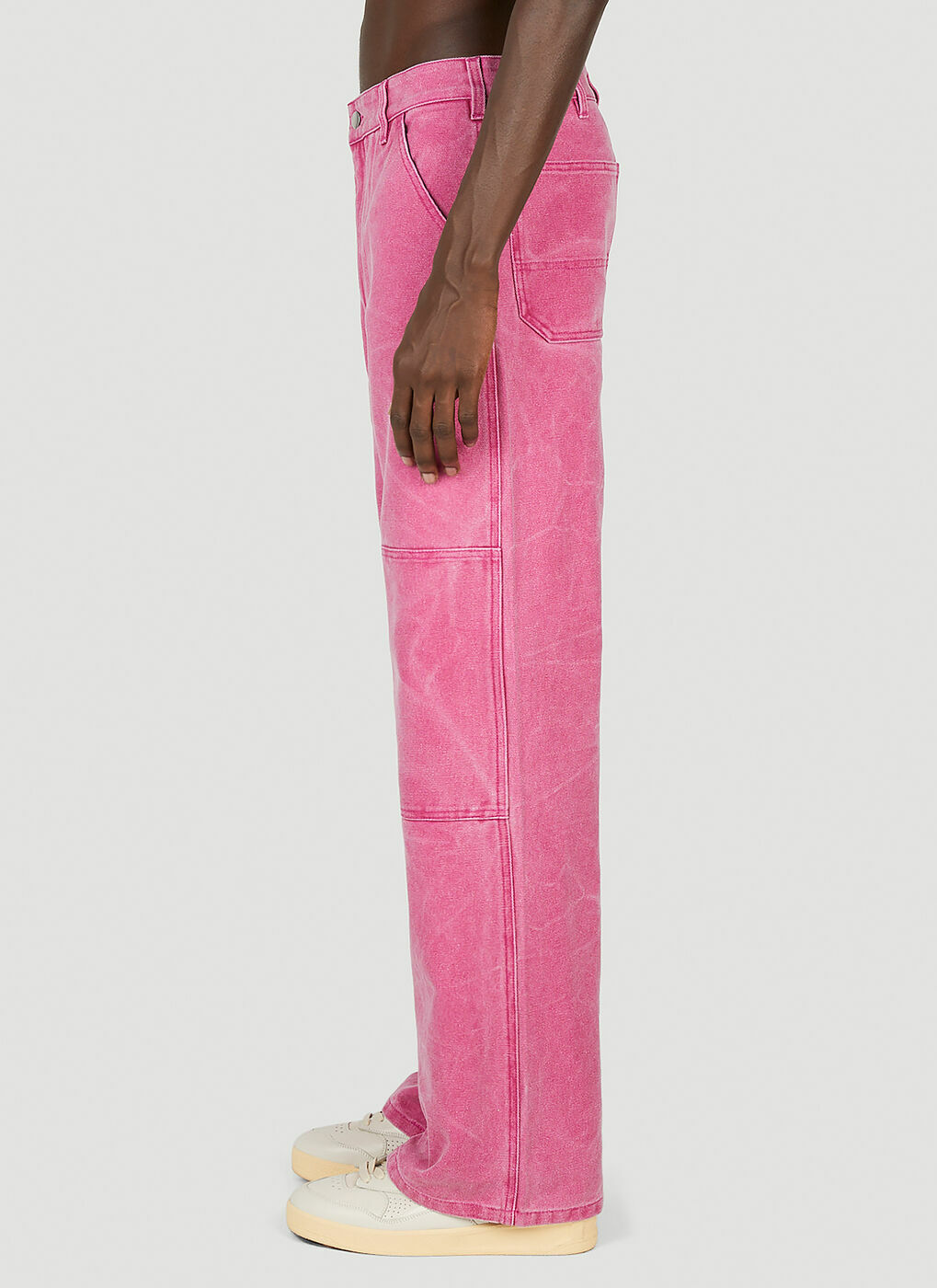 Pink Cargo Pants Relaxed Wide Leg