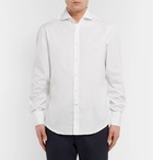 Brunello Cucinelli - Slim-Fit Cutaway-Collar Cotton-Poplin Shirt - Men - White