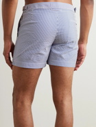 Orlebar Brown - Setter Slim-Fit Short-Length Striped Seersucker Swim Shorts - Blue