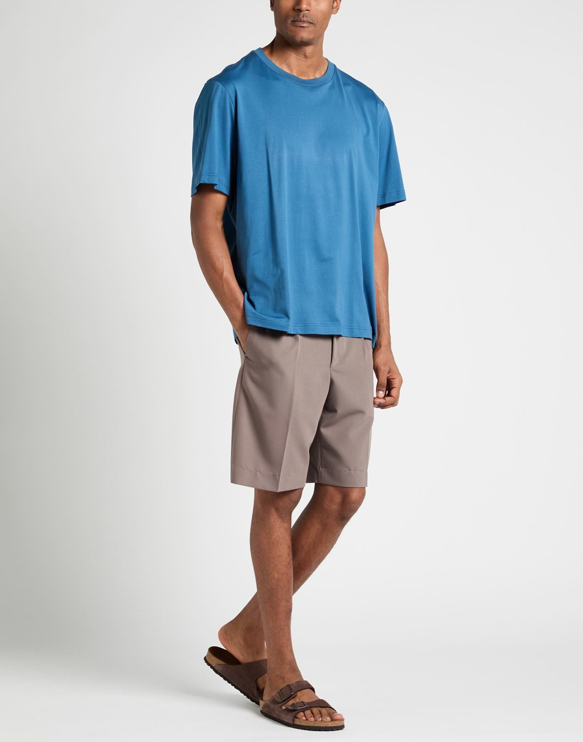 Brioni Mens T-shirt Slate in Blue