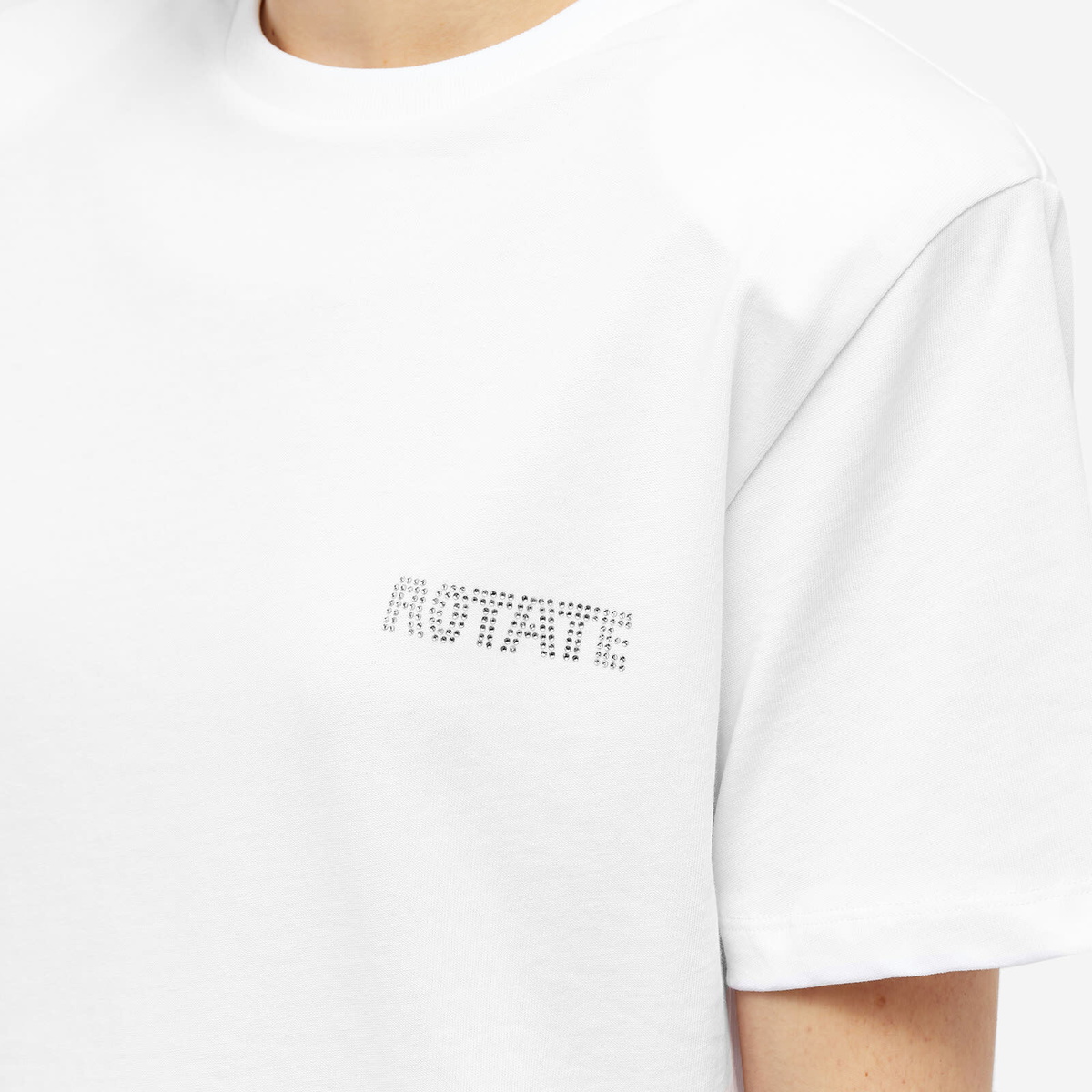 Rotate Women's Boxy Lasercut T-Shirt in Bright White Rotate