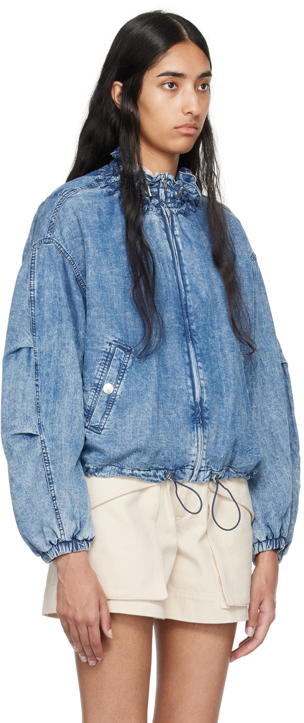 Isabel Marant Etoile Blue Plume Bomber Jacket