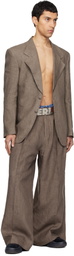 ERL Beige 3 Button Tailored Blazer