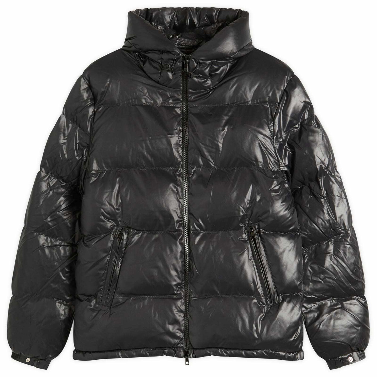 Patta Men's Quilted Script Logo Puffer Jacket in Black