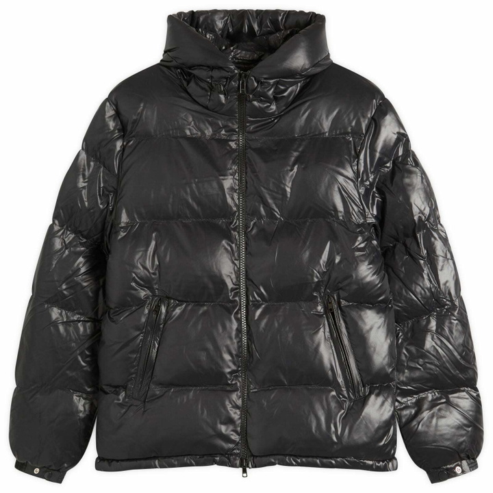 Photo: Patta Men's Quilted Script Logo Puffer Jacket in Black