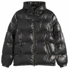 Patta Men's Quilted Script Logo Puffer Jacket in Black