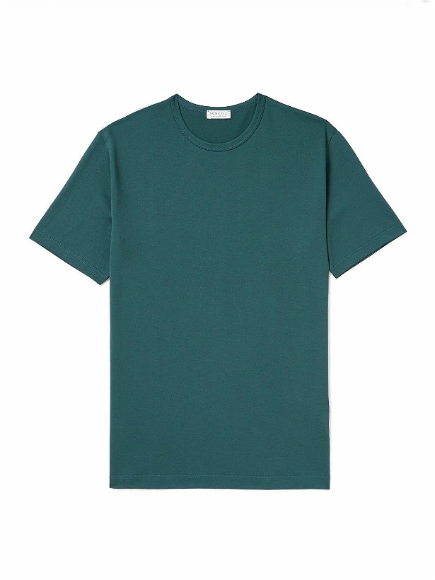 Photo: Sunspel - Supima Cotton-Jersey T-Shirt - Blue