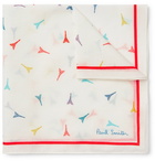 PAUL SMITH - Printed Cotton-Voile Pocket Square - White