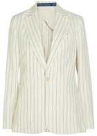 Polo Ralph Lauren Pinstriped Hemp Blazer Cream