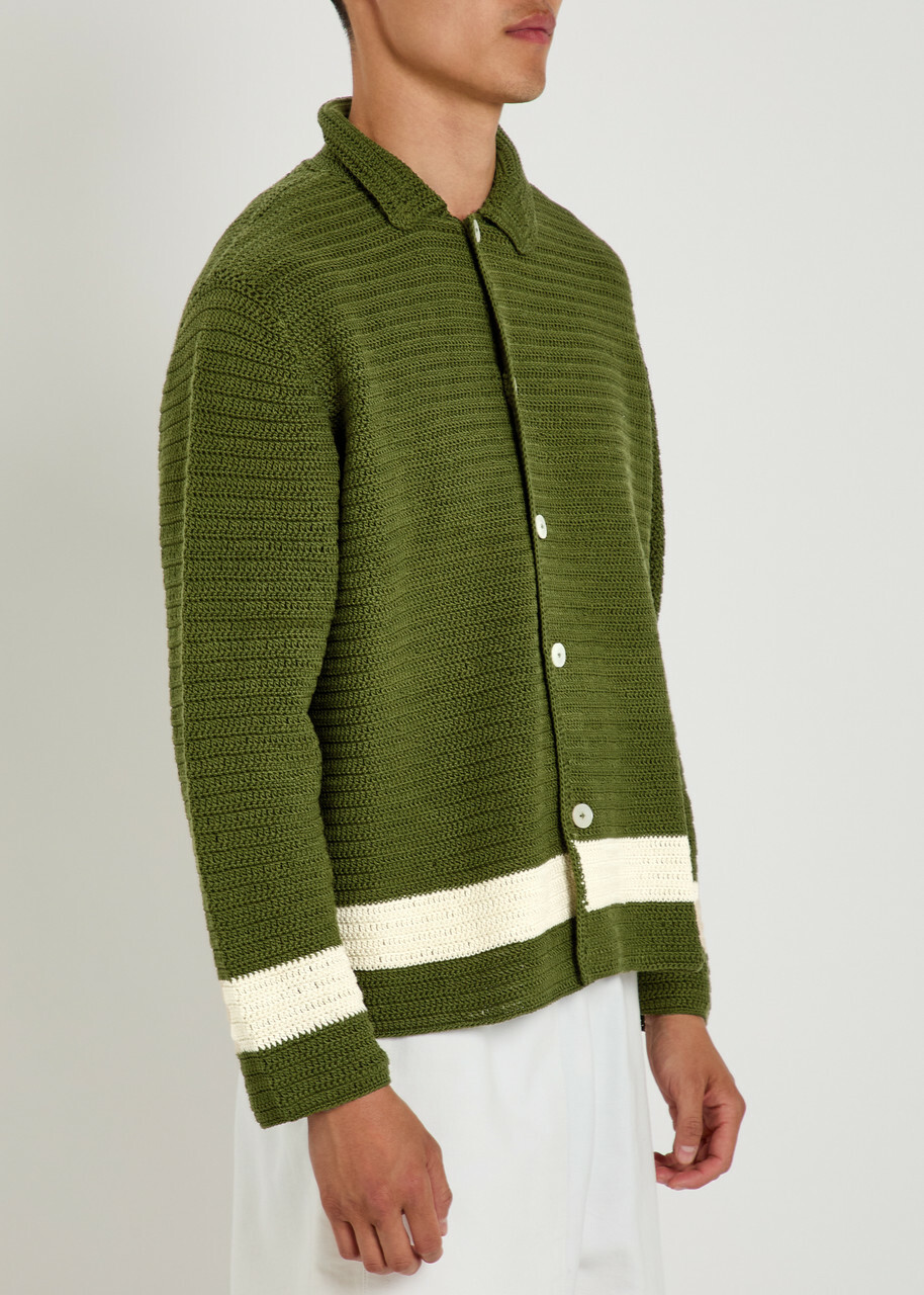 Bode Marsh Crotchet-cotton Shirt Green