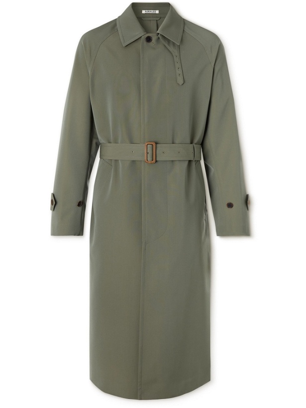Photo: AURALEE - Wool-Canvas Trench Coat - Green - 3