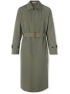 AURALEE - Wool-Canvas Trench Coat - Green - 3