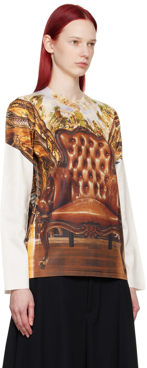 Comme des Garçons Homme Plus White Printed Sweater