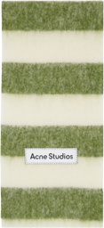 Acne Studios Green & Off-White Stripe Scarf