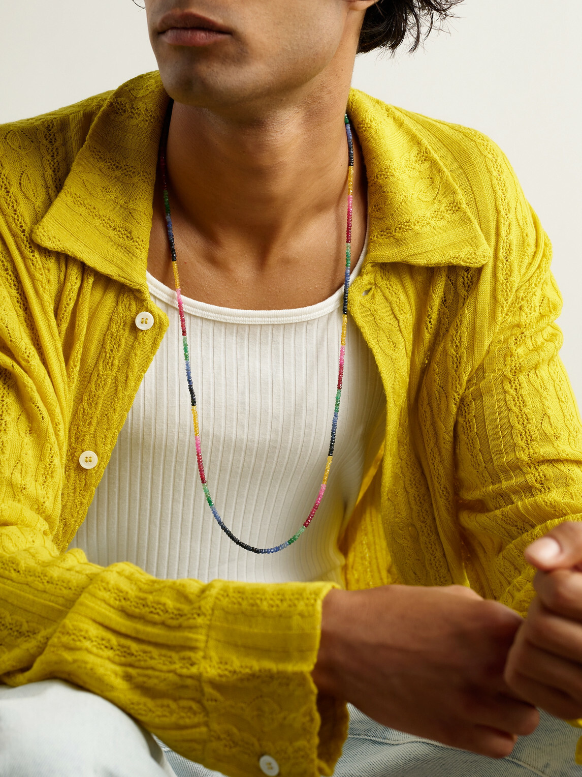 JIA JIA - Dark Rainbow Gold Sapphire Beaded Necklace
