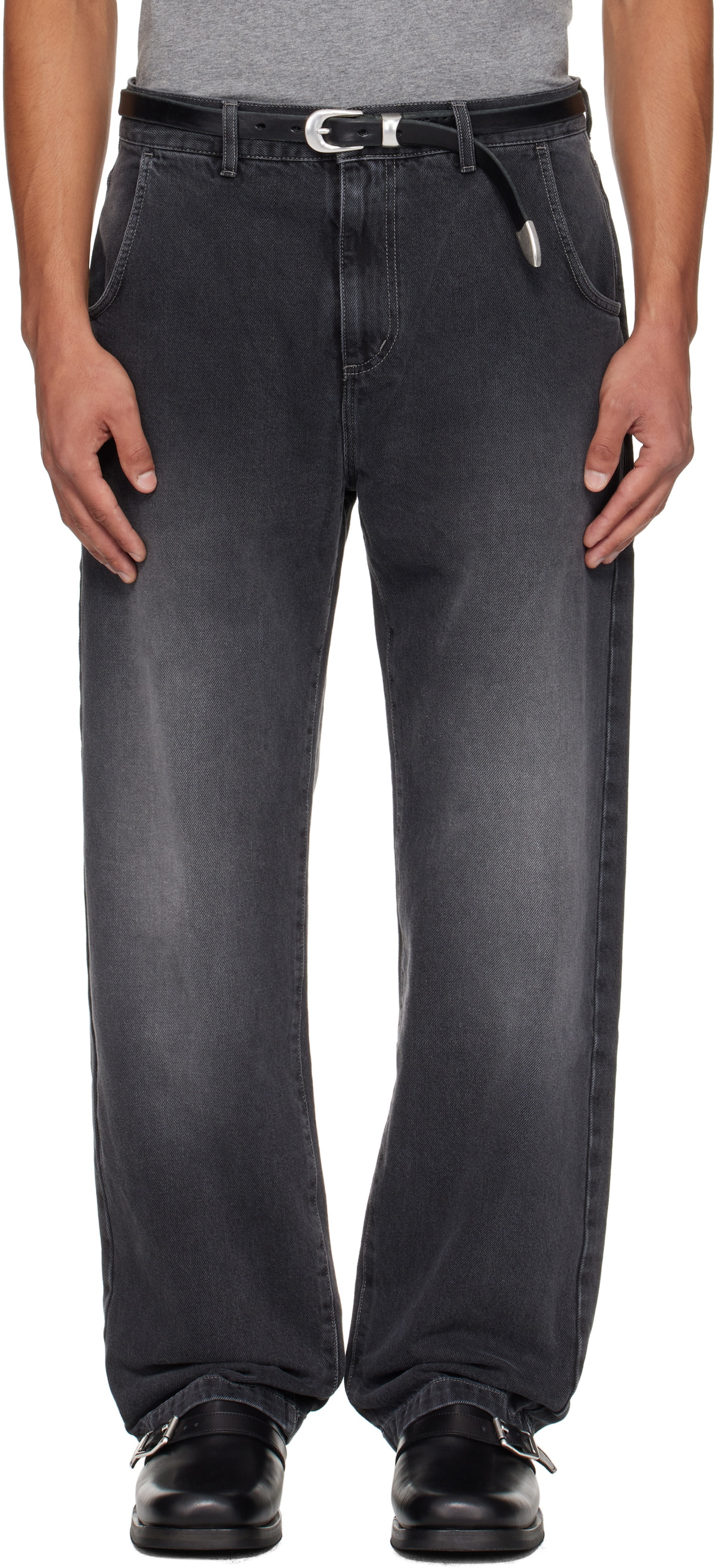 Mfpen グレー デニム ワイドパンツ mfpen Gray Big Jeans mfpen