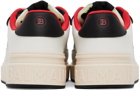 Balmain Gray & White B-Court Flip Snake-Effect Sneakers