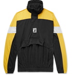 Balenciaga - Oversized Colour-Block Cotton-Jersey Half-Zip Hoodie - Black