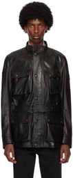 Belstaff Black Trailmaster Panther Leather Jacket