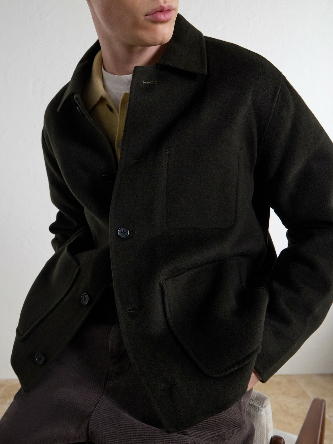 NN07 - Morgan 8447 Woven Wool-Blend Jacket - Green