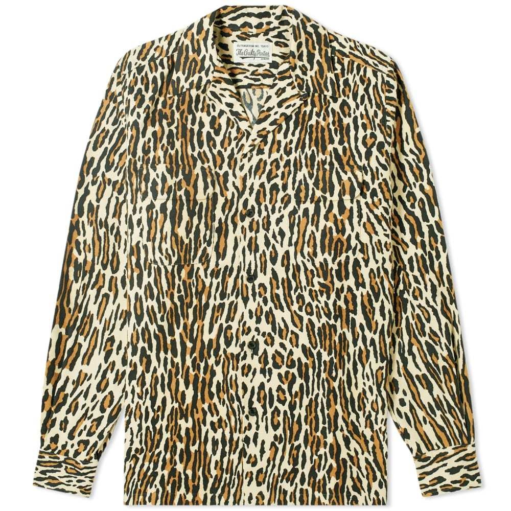 Wacko Maria Leopard Flannel Open Collar Shirt