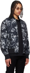 Versace Jeans Couture Black Barocco Reversible Bomber Jacket