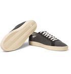 Saint Laurent - SL/06 Suede-Trimmed Distressed Coated-Canvas Sneakers - Men - Gray