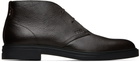 BOSS Brown Wool-Lined Grained Leather Desert Boots