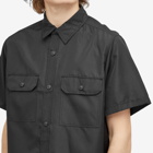 Taion Men's Military Short Sleeve Shirt in Black