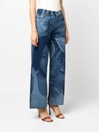Ahluwalia Blue Lolly Printed Wide-Leg Jeans