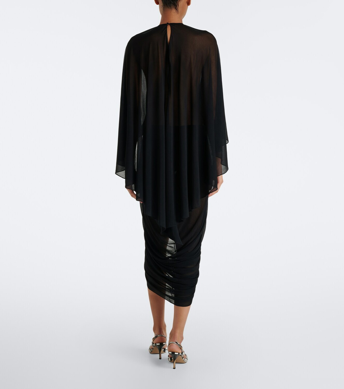 Jacquemus Noche sheer crêpe jersey midi dress