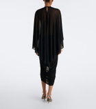 Jacquemus Noche sheer crêpe jersey midi dress