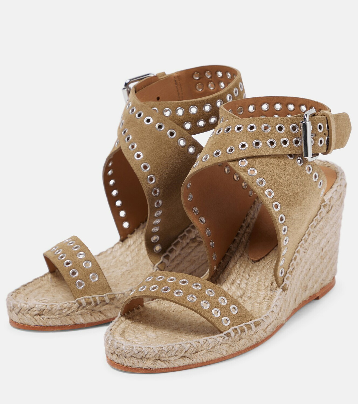 Isabel Marant - Iriane studded suede espadrille wedges Isabel Marant