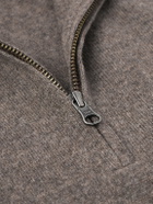 Hartford - Wool and Cashmere-Blend Half-Zip Sweater - Brown