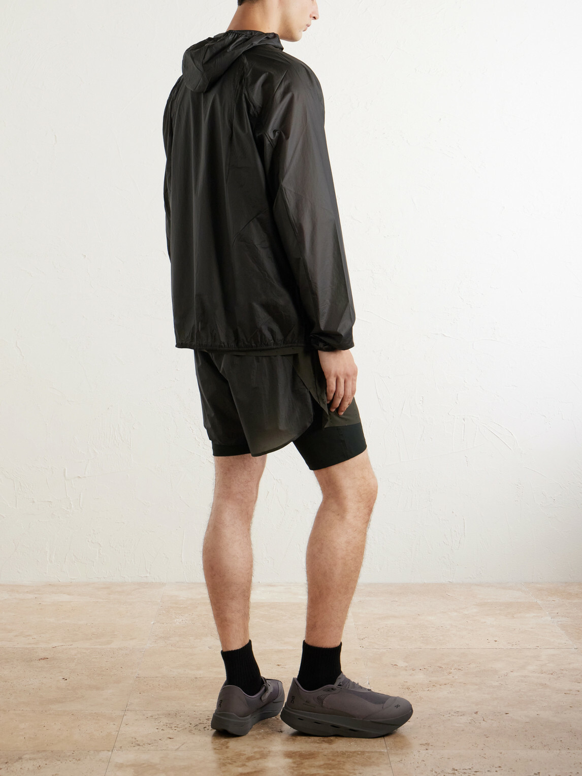 On - Post Archive Faction Zero Logo-Print Shell Jacket - Black