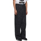 Undercover Black Cotton Check Trousers