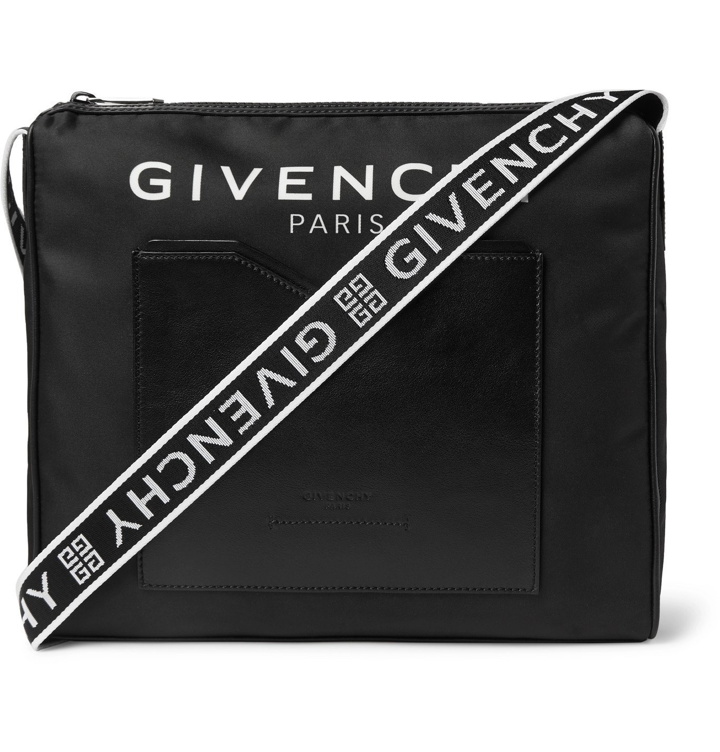 Photo: Givenchy - Logo-Jacquard Leather-Trimmed Shell Messenger Bag - Black