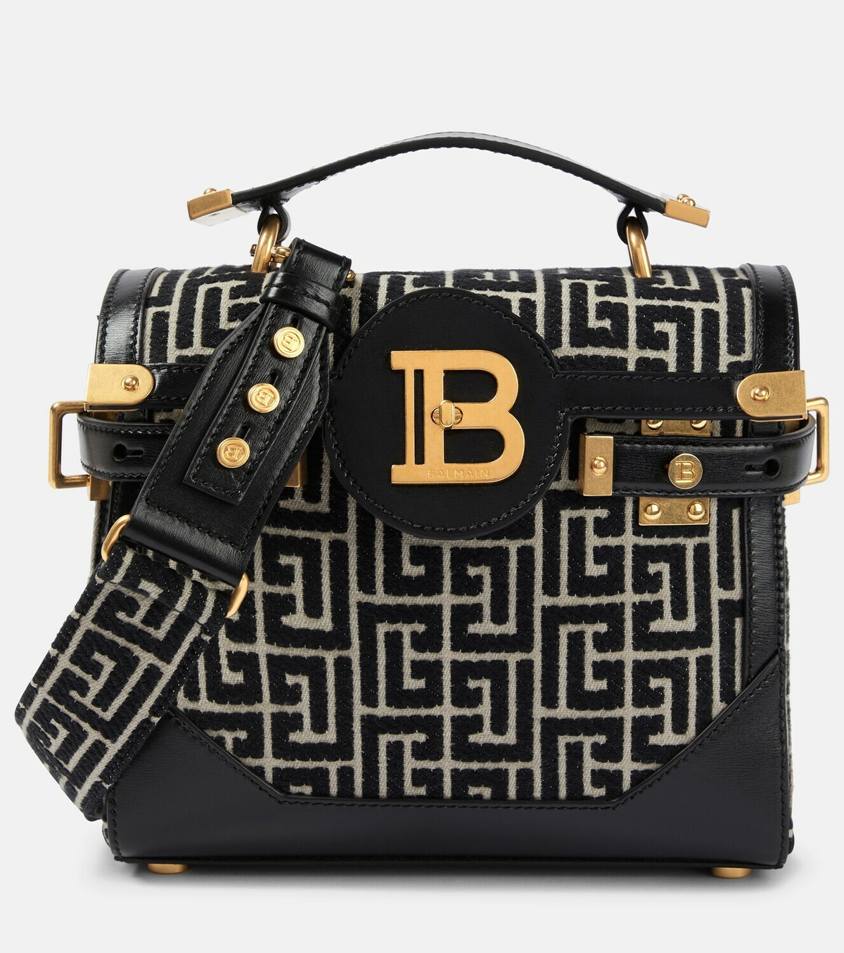 B-Buzz 22 top-handle bag in crocodile-print leather black - Women