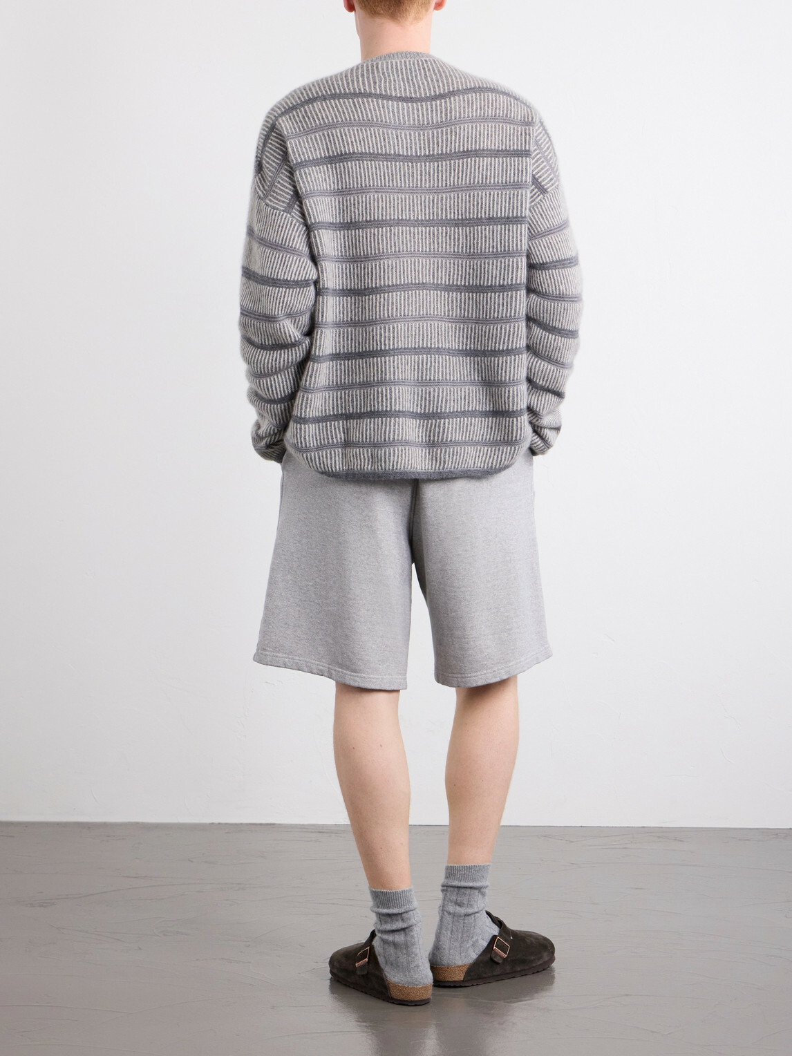 The Elder Statesman - Nimbus Striped Cashmere Sweater - Gray