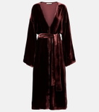 Asceno Belted velvet midi dress