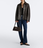 Toteme T-Lock Medium suede shoulder bag